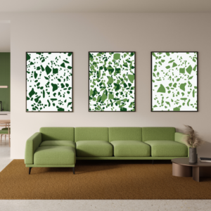 Terrazzo pattern Green and White Wall Art Digital Print 3:4 Ratio High Resolution 300 DPI Instant Download